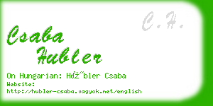 csaba hubler business card